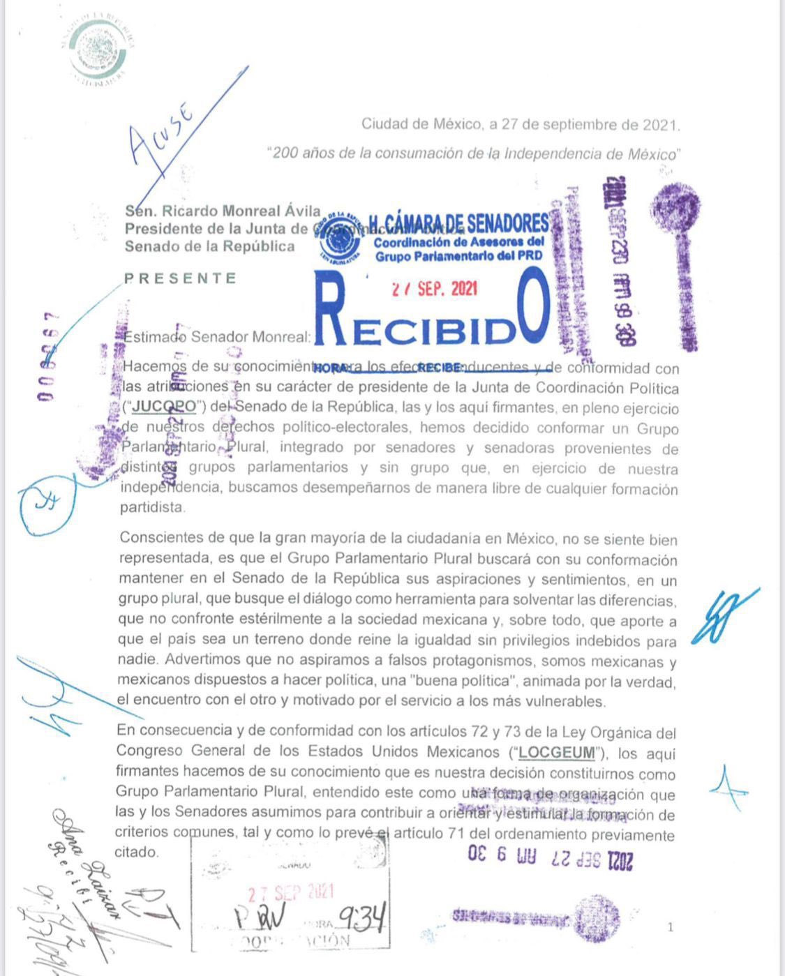 Cinco legisladores proponen nuevo grupo parlamentario en el Senado - grupo-parlamentario-plural