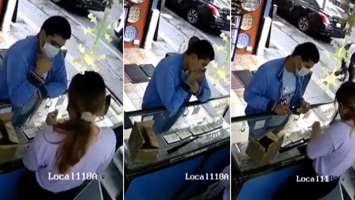 #Video Sujeto se “come” varias joyas para robarlas en Puebla