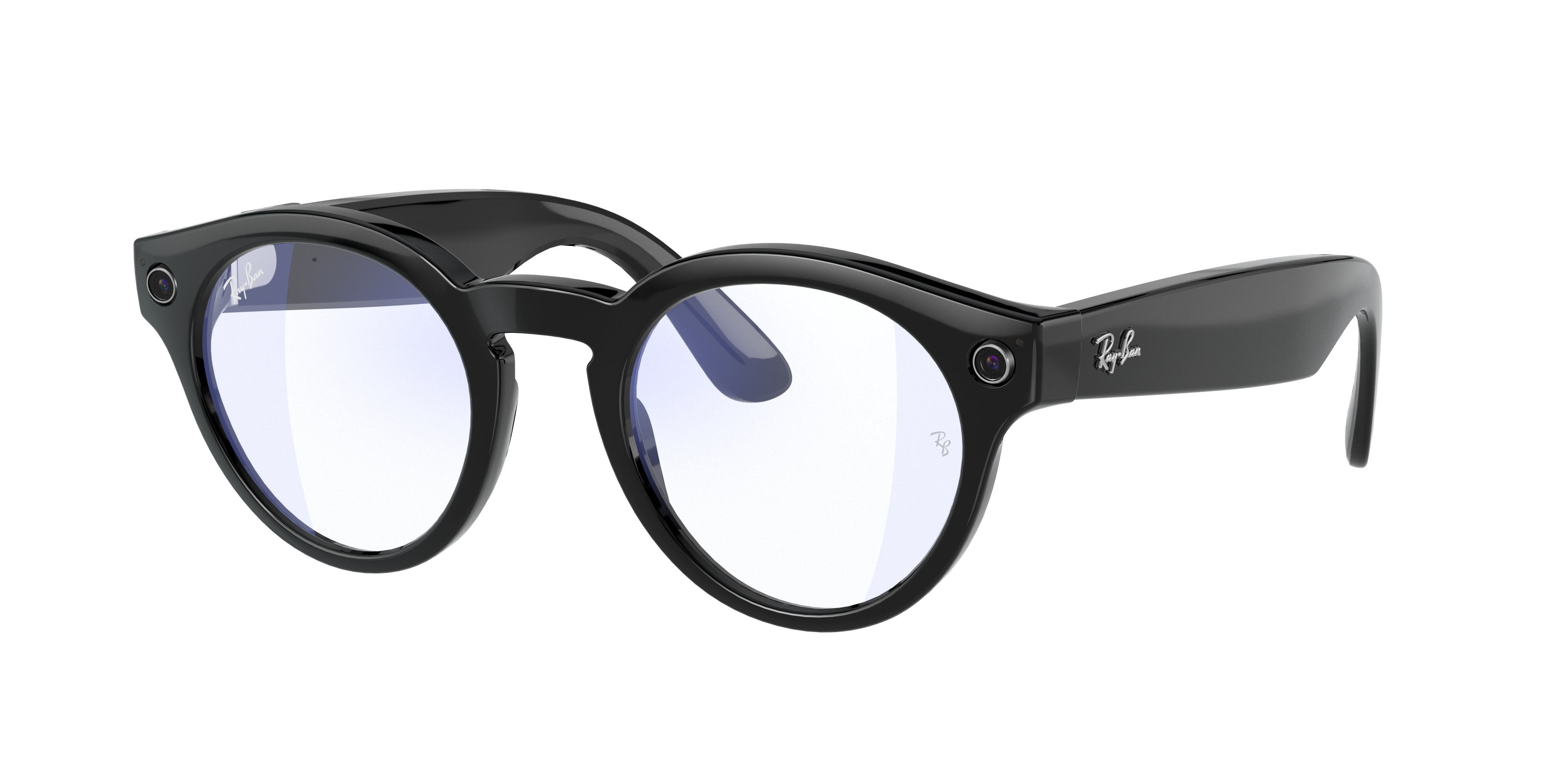#Video Facebook y Ray-Ban presentan lentes inteligentes - ray-ban-stories-round-shiny-black-clear-with-blue-light-filter-lenses2