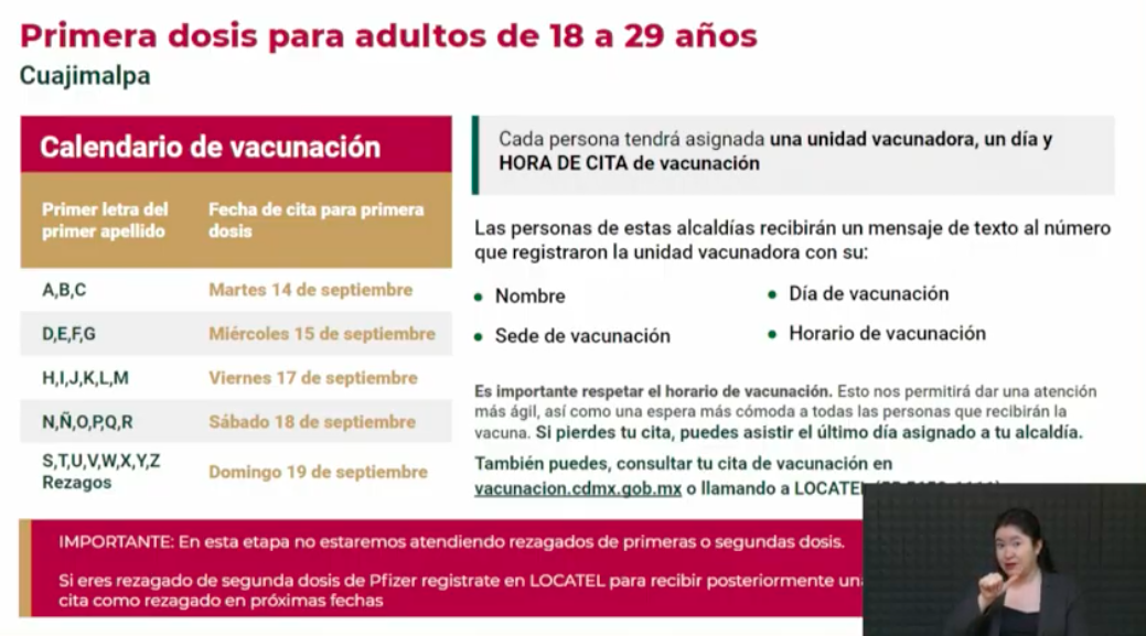 Concluirán vacunación de 30 a 39 años en siete alcaldías y de 18 a 29 años en tres; iniciará de 18 a 29 en Cuajimalpa - vacunacion8