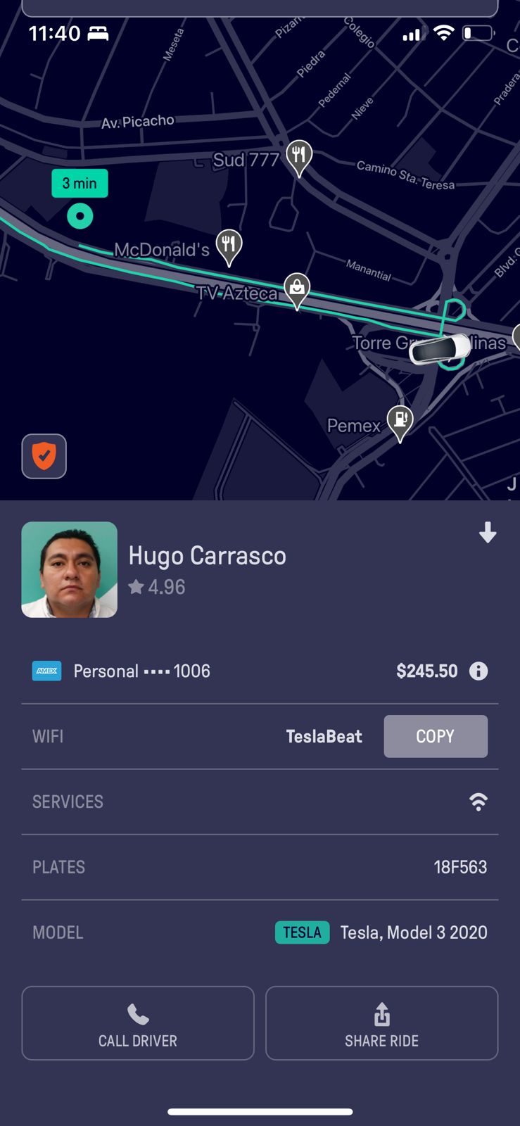 Tesla de Beat queda varado en bajo puente de Periférico; empresa borra viaje y ofrece 30 pesos - whatsapp-image-2021-09-27-at-180217