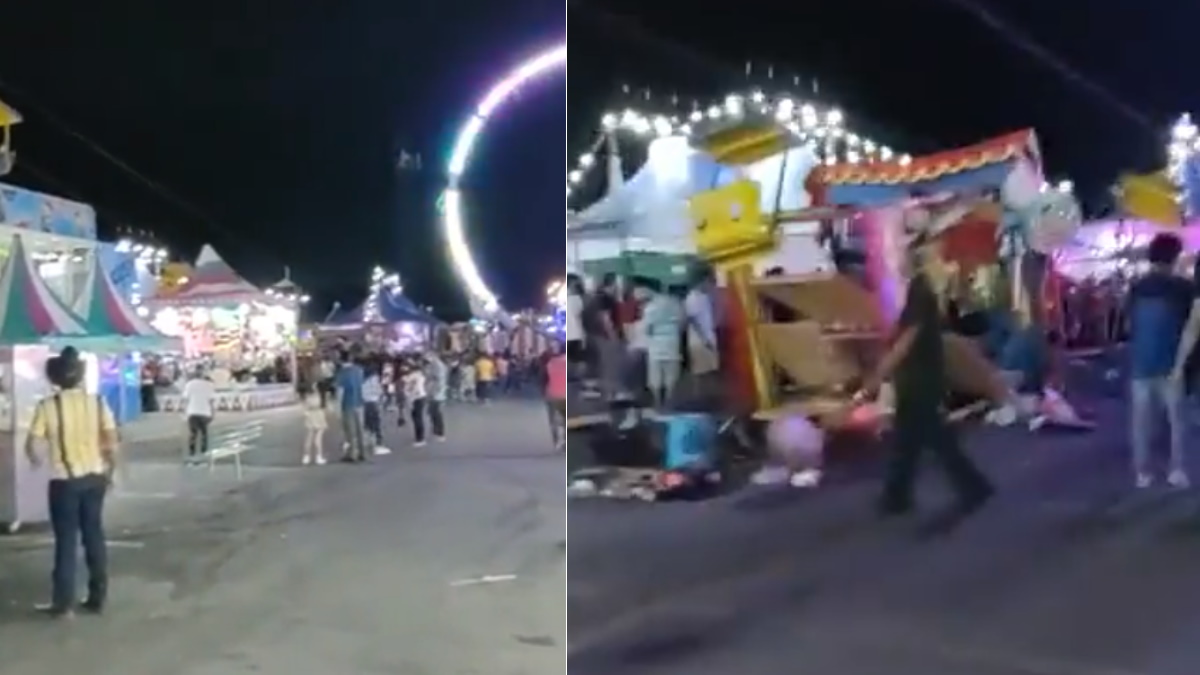 #Video Al menos cuatro lesionados por caída de juego mecánico en Nuevo León