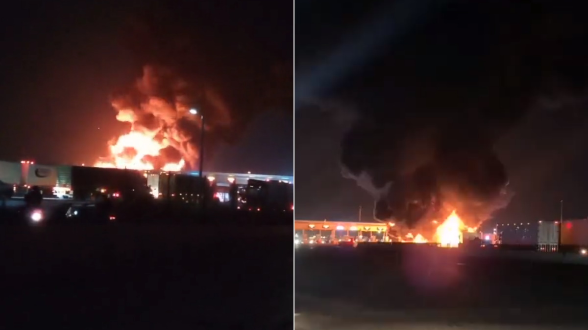 Volcadura de pipa en Circuito Exterior Mexiquense provoca incendio