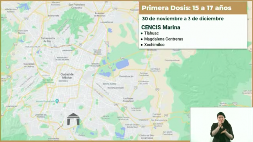 Estas serán las sedes de vacunación para menores de 15 a 17 años en la Ciudad de México - cencis-marina-1024x574