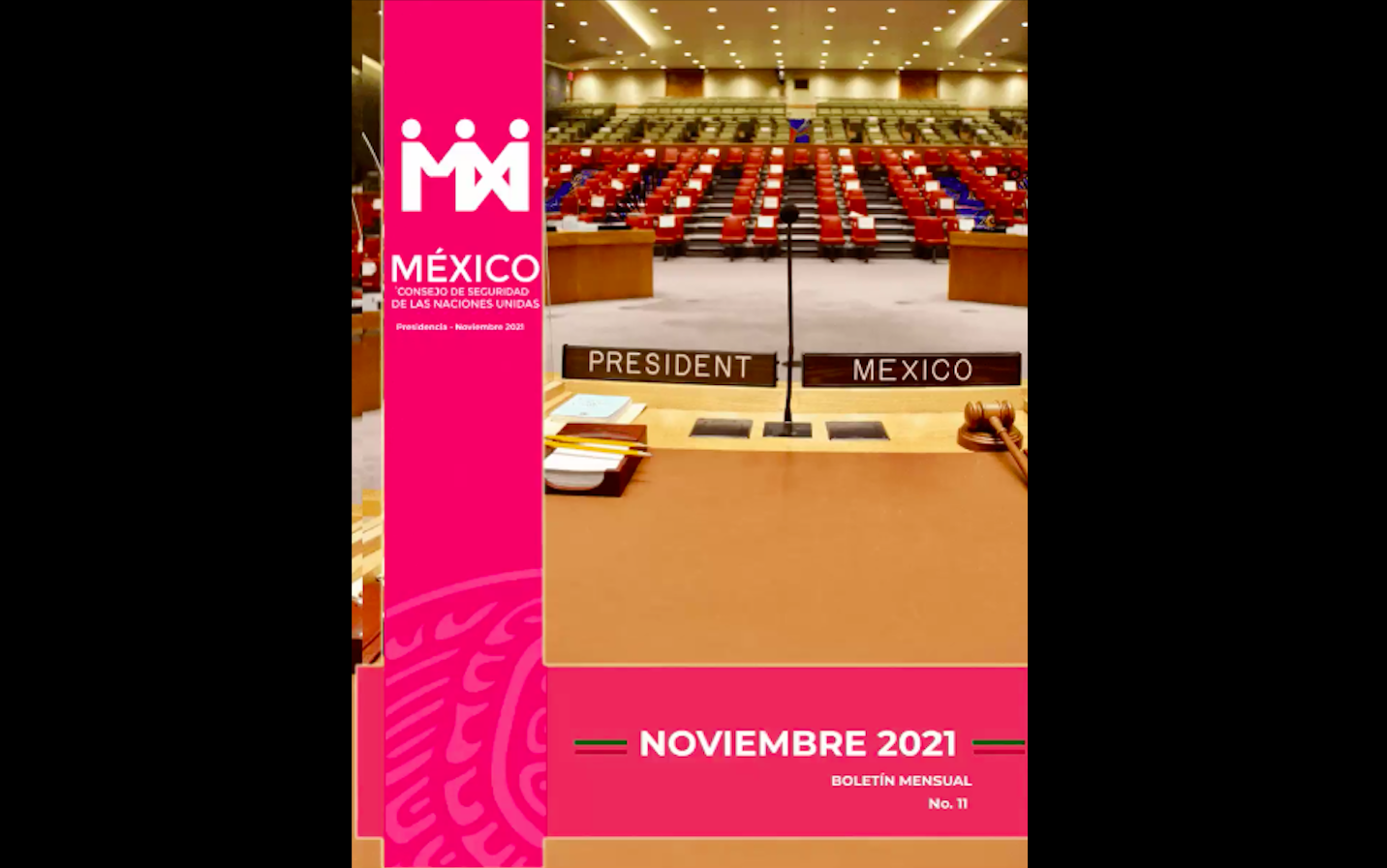 México en el Consejo de Seguridad de la ONU; boletín correspondiente a noviembre de 2021