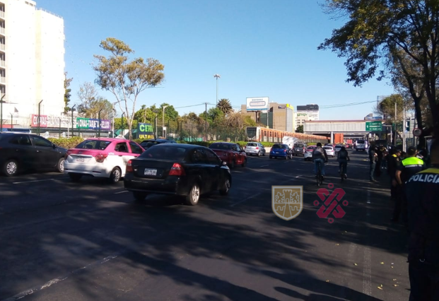 Bloqueo en Calzada de Tlalpan por manifestación de expolicías