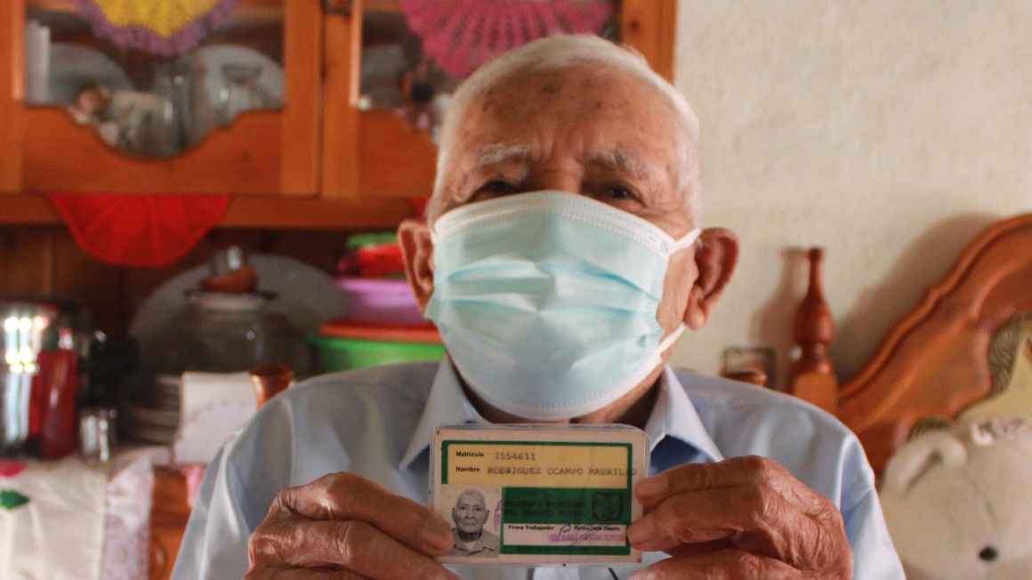 Maurilio es el pensionado más longevo del IMSS con 110 años de edad