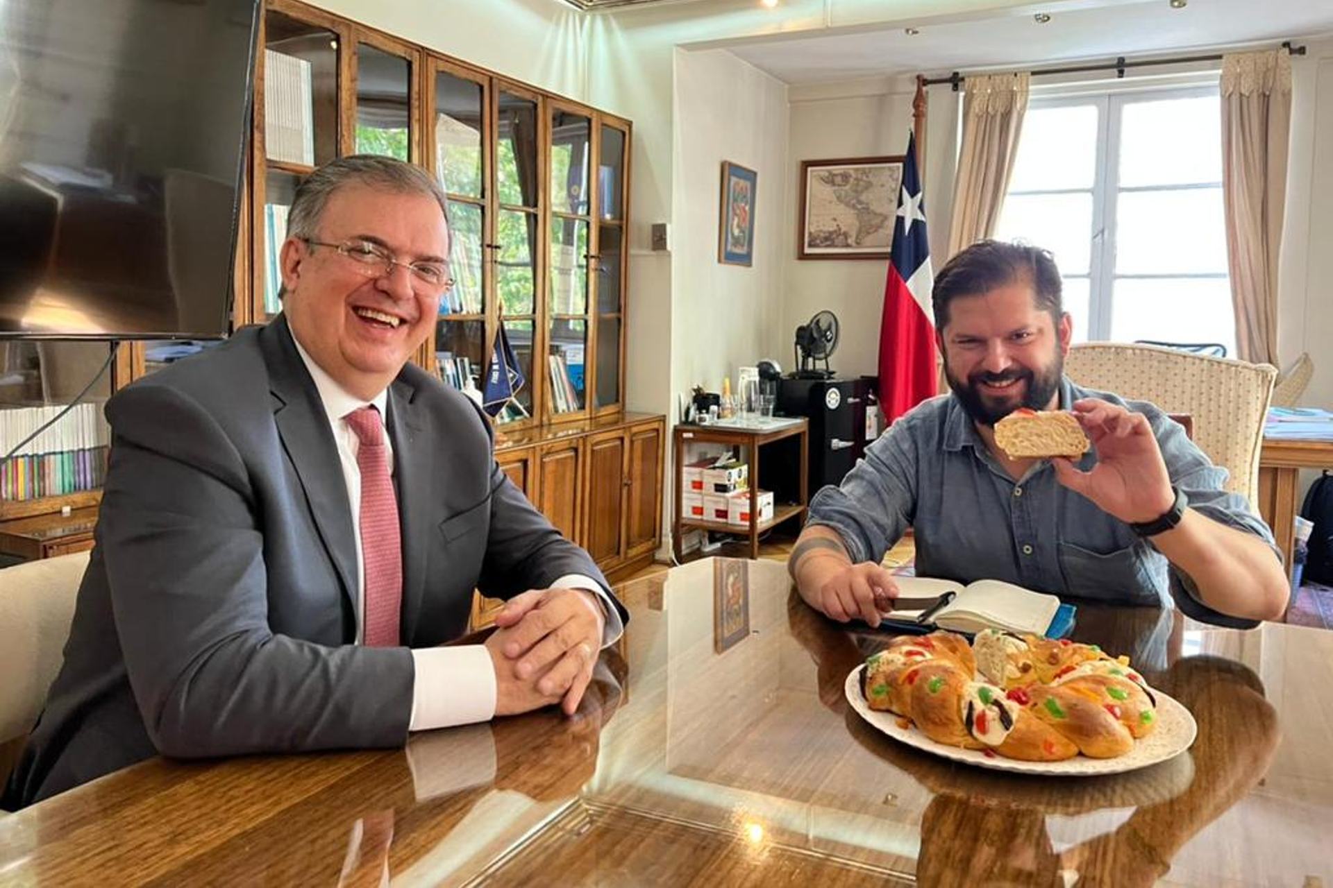 Ebrard se reúne con el presidente electo de Chile, Gabriel Boric