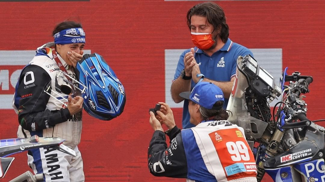 Rally de Dakar finaliza con propuesta de matrimonio