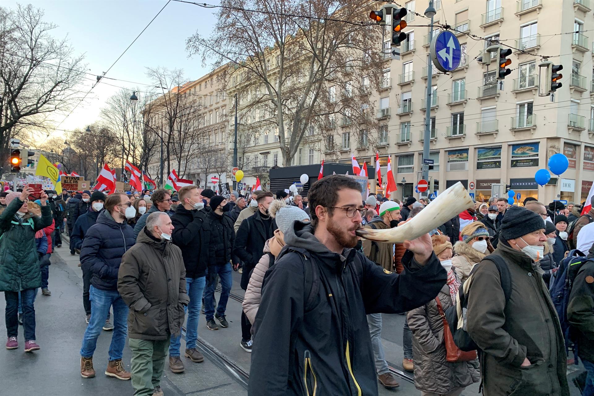 Austria: Miles se manifiestan en Viena contra vacunación obligatoria Austria: Miles se manifiestan en Viena contra vacunación obligatoria