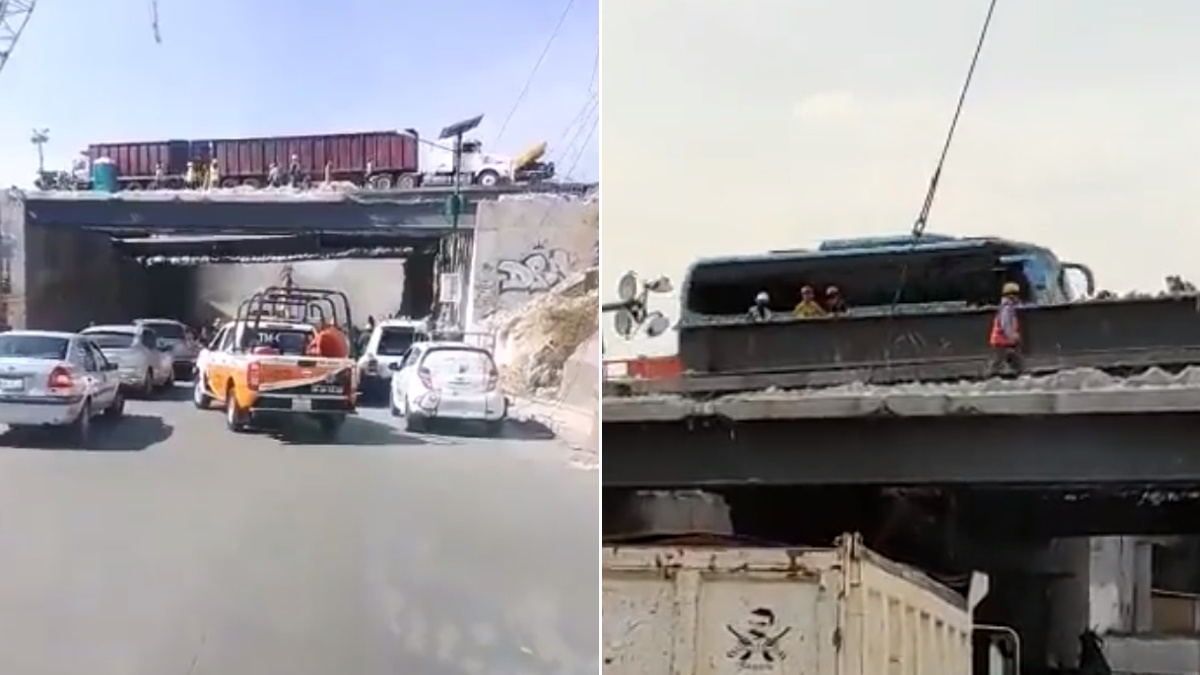 Cae trabe de puente sobre la México-Pachuca