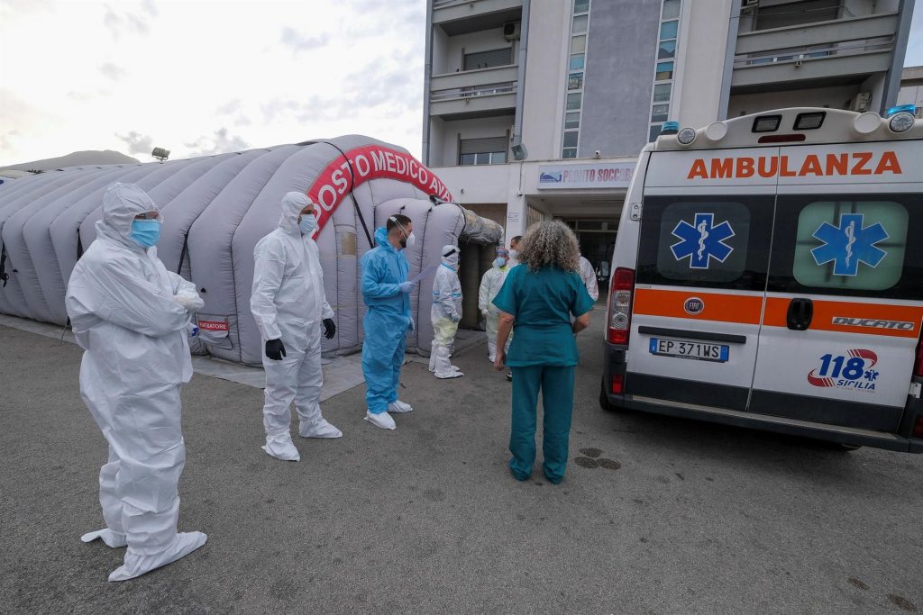 Italia duplicó cifra de muertes por COVID-19 en la última semana - unidad-de-atencion-covid-19-en-palermo-italia-1024x683