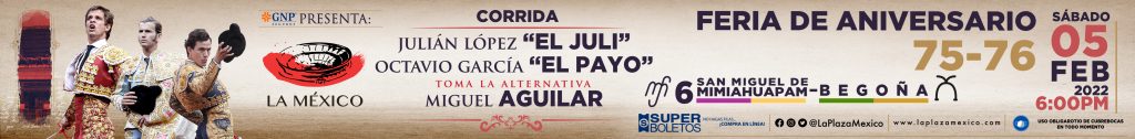 Destacan 'El Juli' y Roca Rey en feria de doble aniversario en La Plaza México - 5-feb-cintillo-doble-6-4x52-1-1024x126