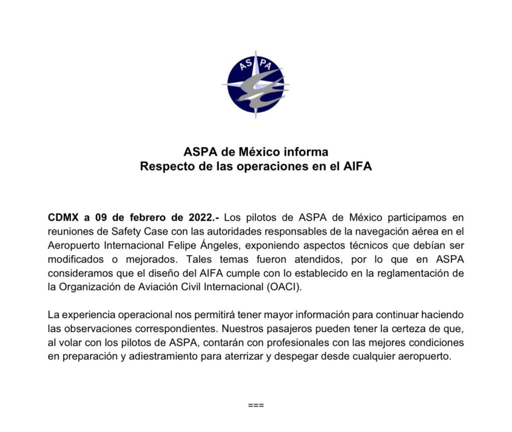 Aeropuerto Felipe Ángeles cumple con reglamentación internacional: ASPA - aspa-aifa-aeropuerto-felipe-angeles-1024x864