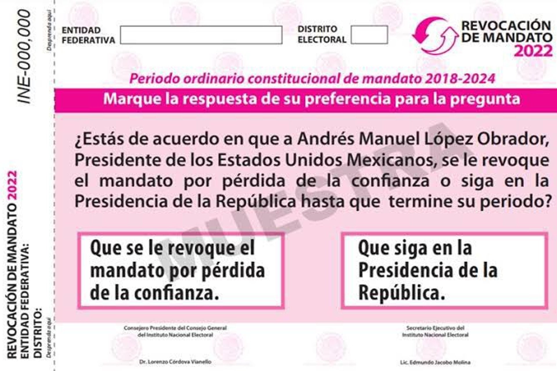 INE tiene todo listo para inédita consulta de Revocación de Mandato