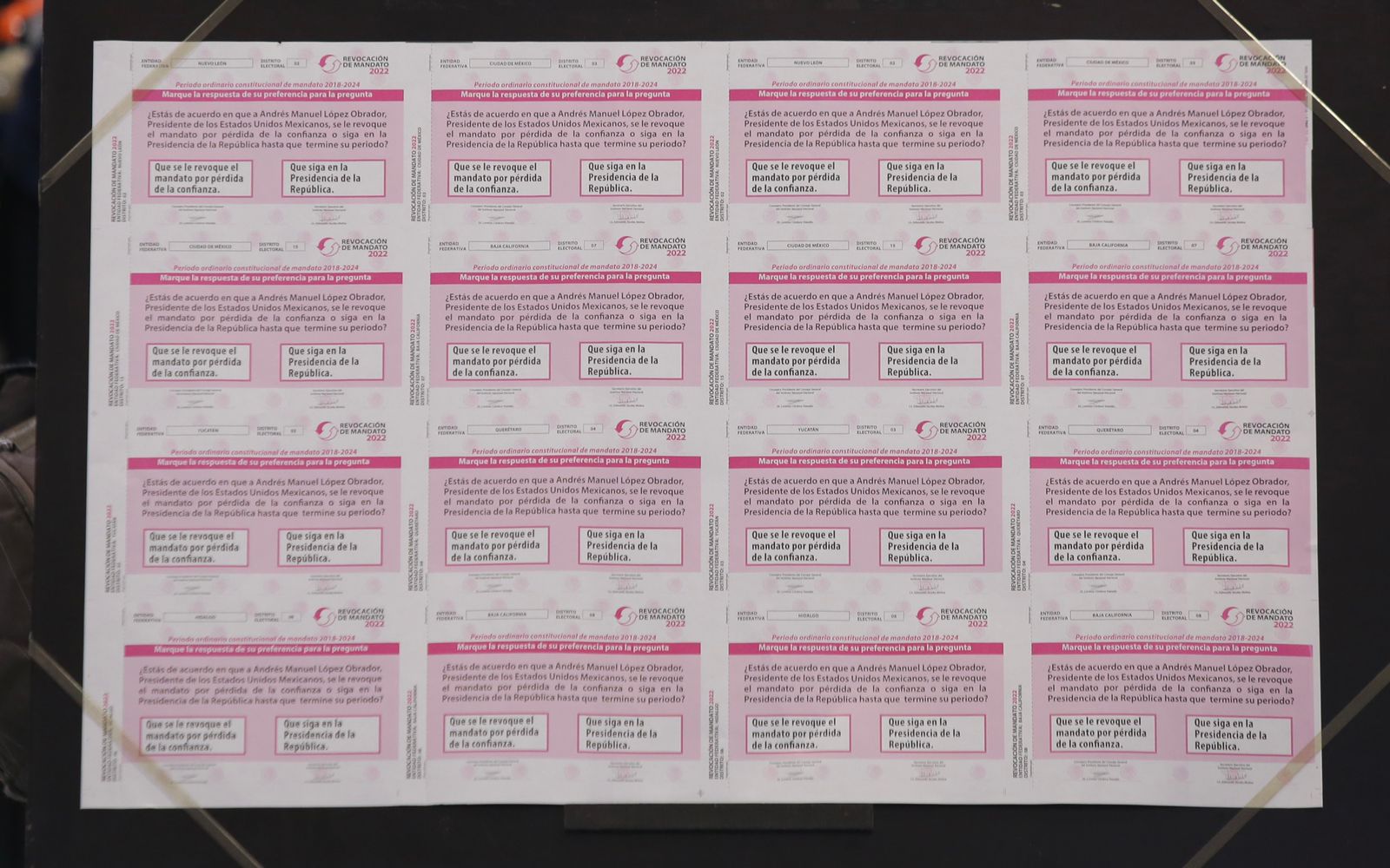 Inicia impresión de papeletas para Revocación de Mandato