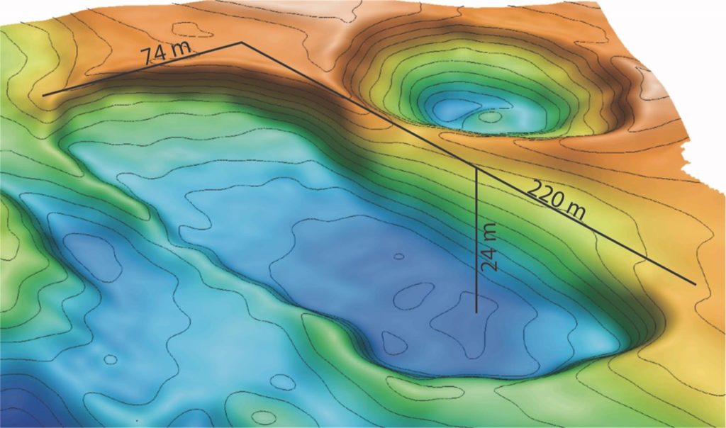 El deshielo del permafrost provoca rápidos cambios en el fondo marino ártico - estudios-repetidos-muestran-que-esta-enorme-depresion-de-24-metros-de-profundidad-se-desarrollo-en-solo-nueve-anos-1024x604