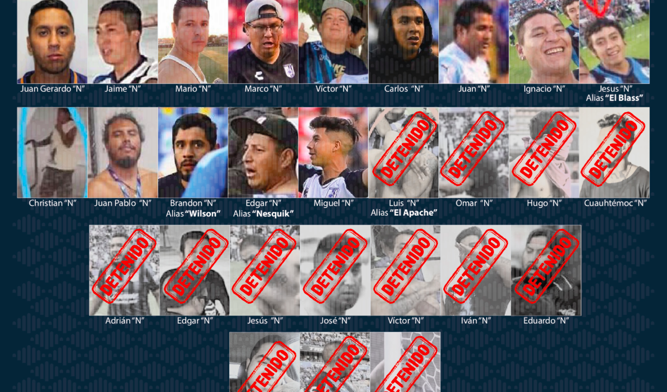 Fiscalía de Querétaro difunde imágenes de agresores del Estadio Corregidora