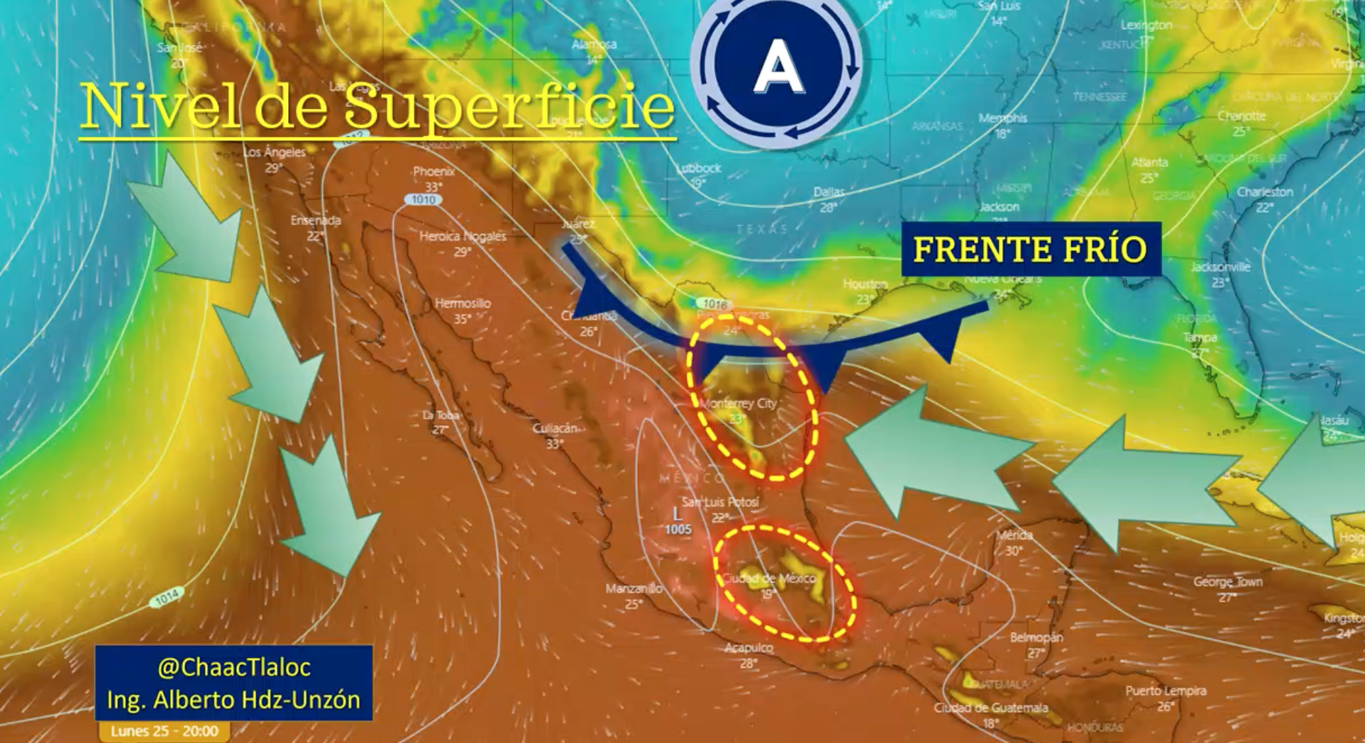 Posibles tormentas eléctricas y torbellinos en sectores de NL, Coahuila y Tamaulipas