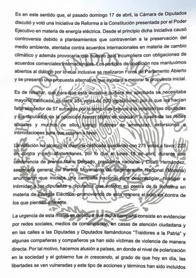Oposición denuncia ante ONU campaña de Morena en su contra por "traidores a la patria" - carta-onu-2
