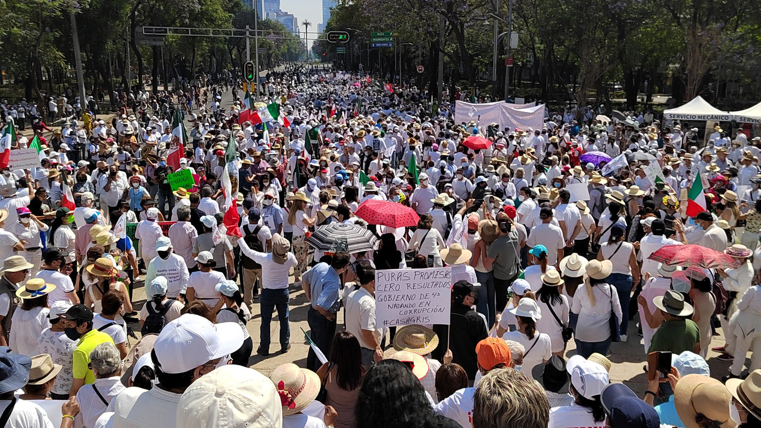 Marchan contra la revocación de mandato en CDMX Marchan contra la revocación de mandato en CDMX