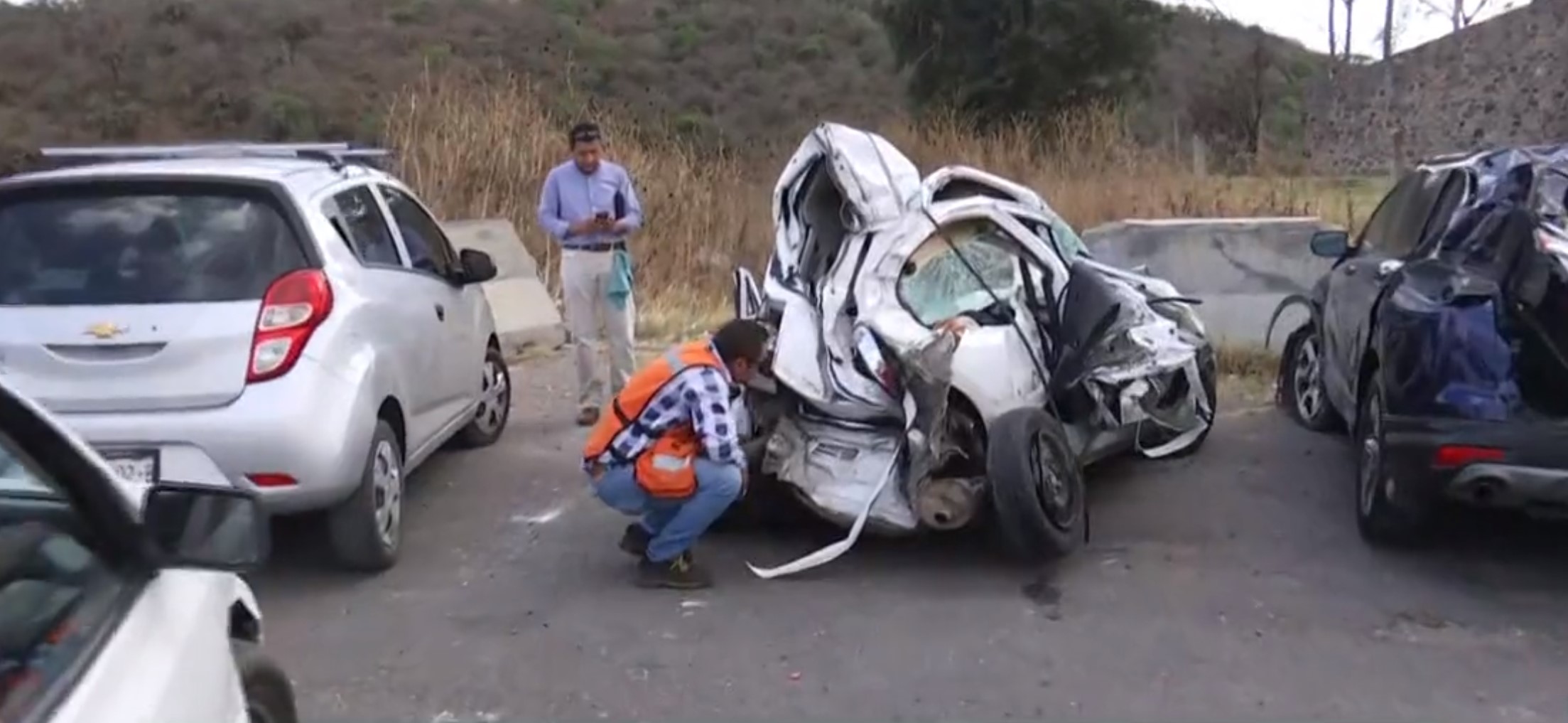 Caos vial en la autopista México-Querétaro por accidente Caos vial en la autopista México-Querétaro por accidente