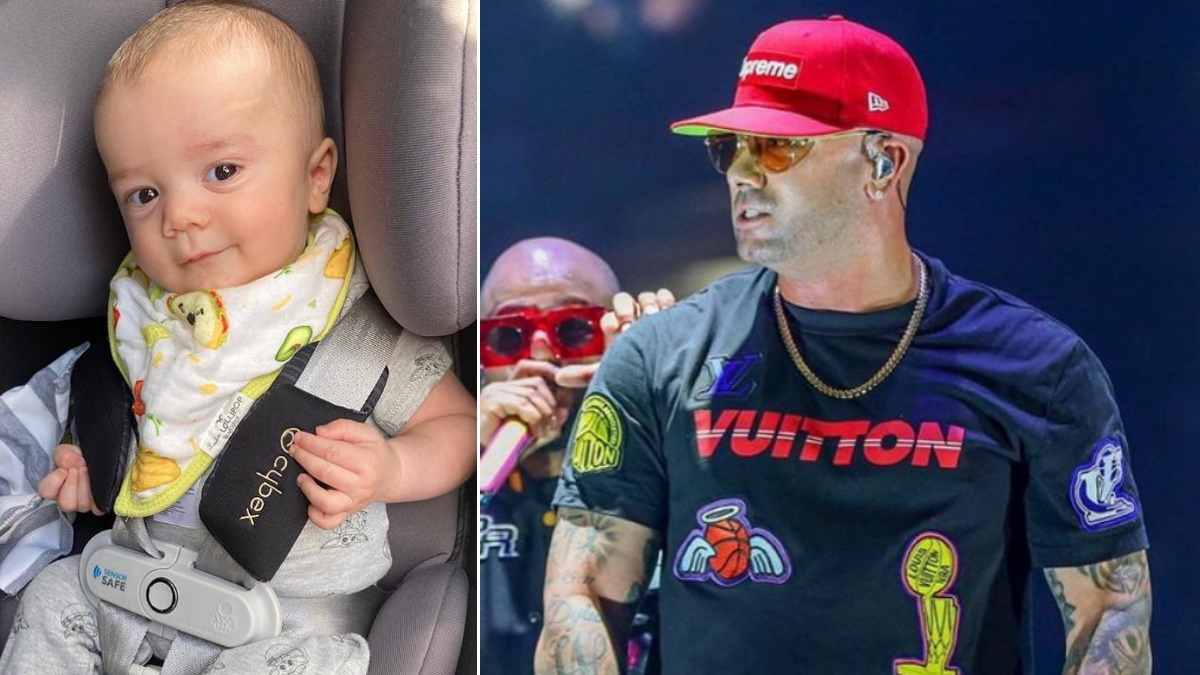 El cantante puertorriqueño Wisin presenta a su hijo menor