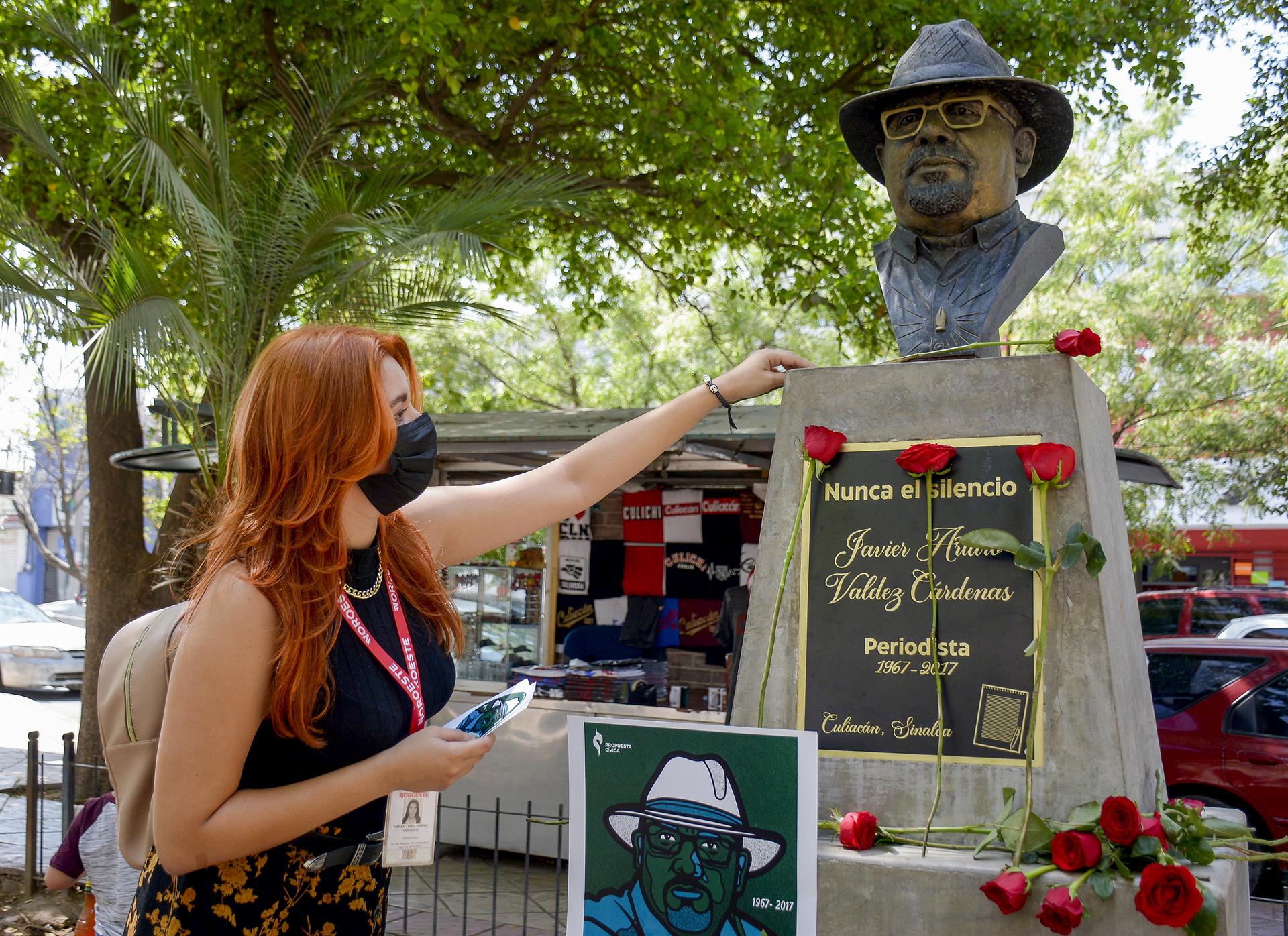 Protestan a cinco años del asesinato del periodista Javier Valdez