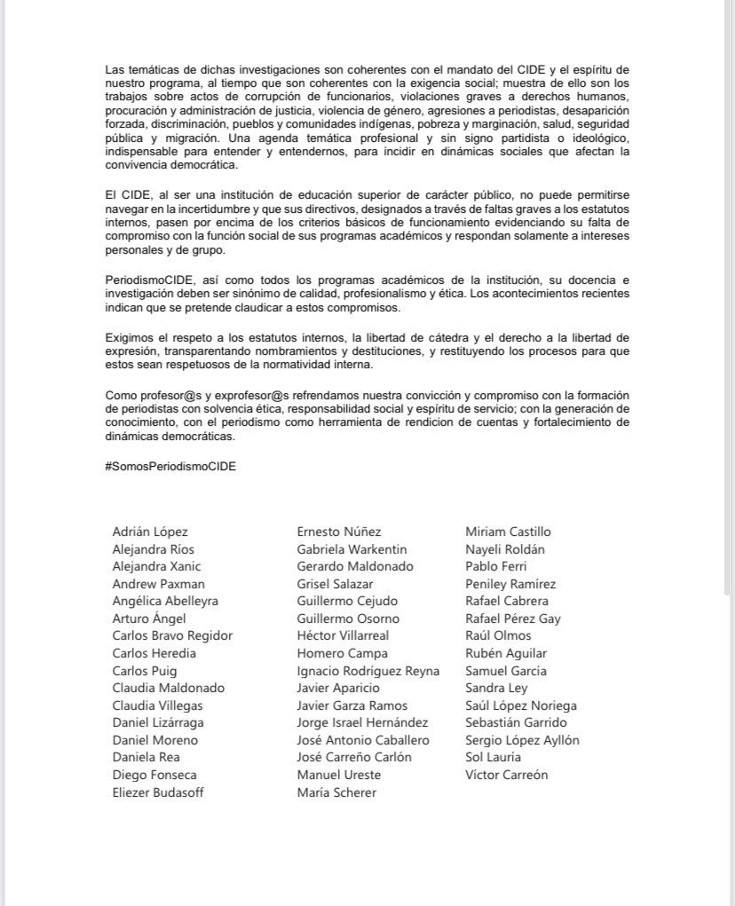Académicos protestan por destitución de coordinadora del programa PeriodismoCIDE - cide-protesta-02