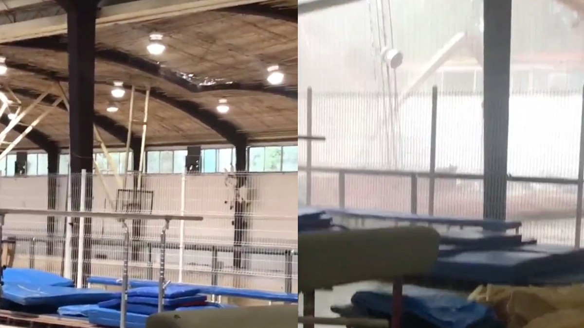 #Video Colapsa domo del gimnasio central del IPN en Zacatenco #Video Colapsa domo del gimnasio central del IPN en Zacatenco