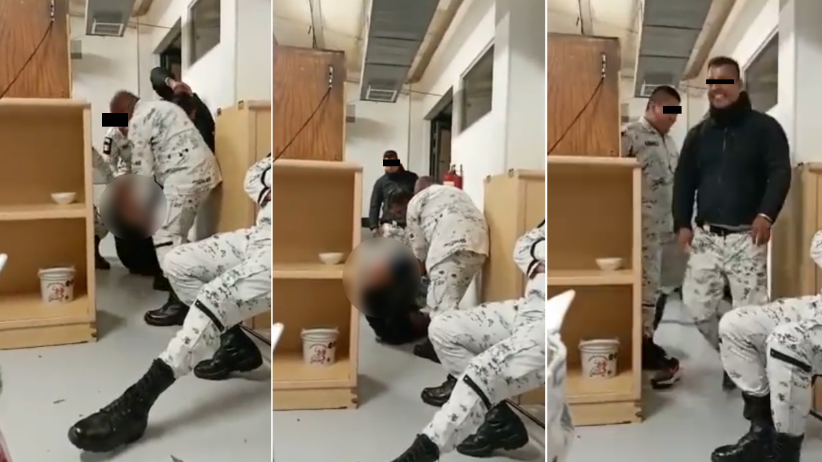 Exhiben a elementos de la Guardia Nacional sometiendo a compañero