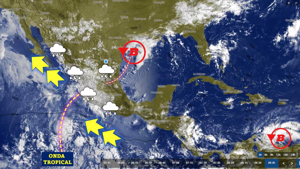 Tormentas eléctricas en gran parte del país