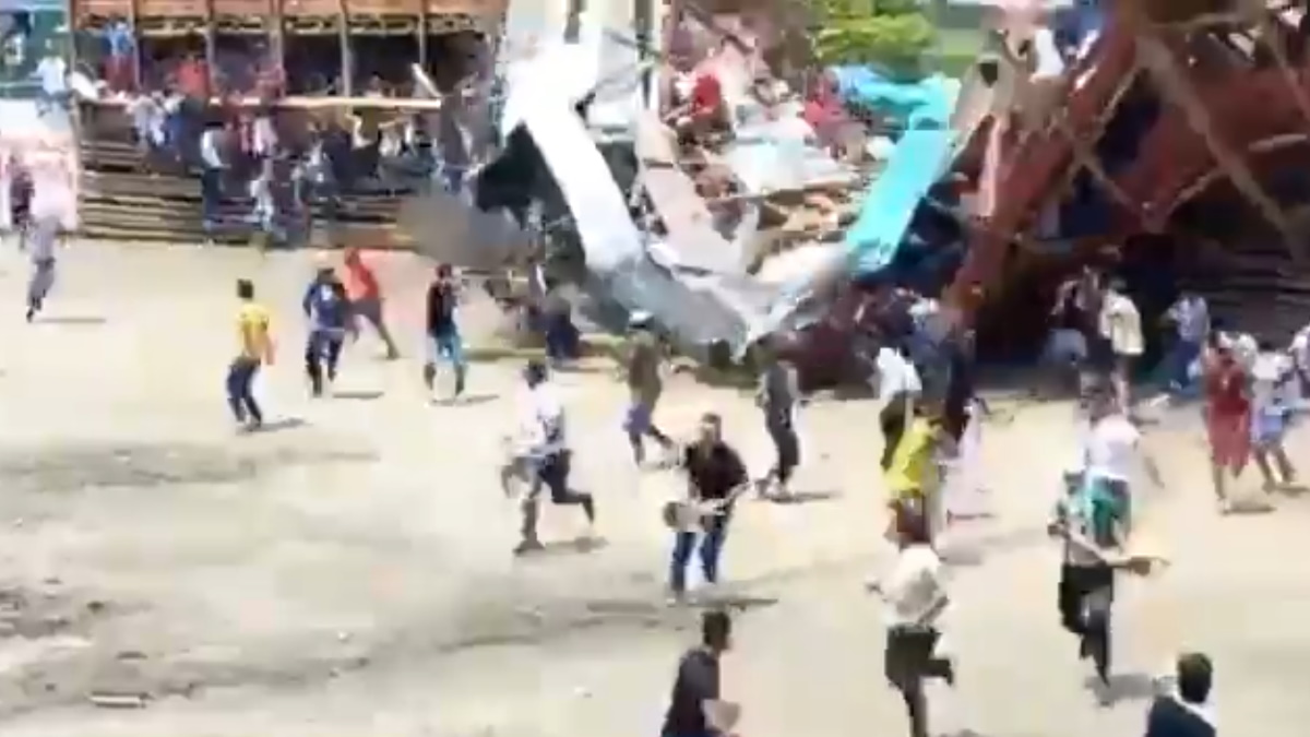 Desplome del palco de una plaza de toros en Colombia deja al menos cuatro muertos
