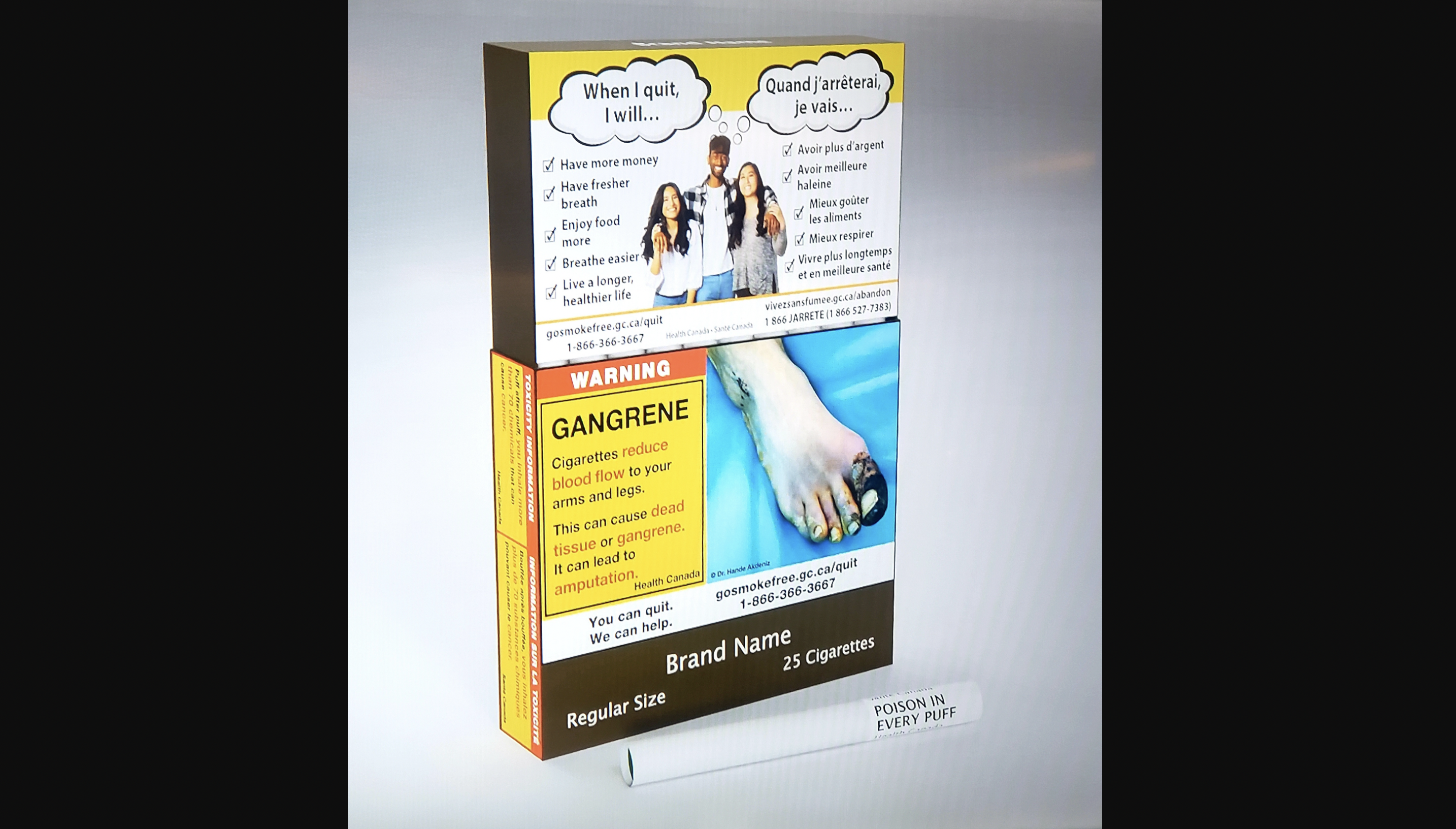 “Veneno en cada fumada”, la frase que incluirá cada cigarro en Canadá “Veneno en cada fumada”, la frase que incluirá cada cigarro en Canadá