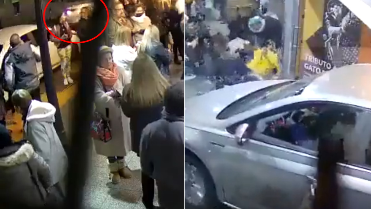#Video Automovilista se accidenta frente a teatro en Mendoza, Argentina; hay 23 heridos