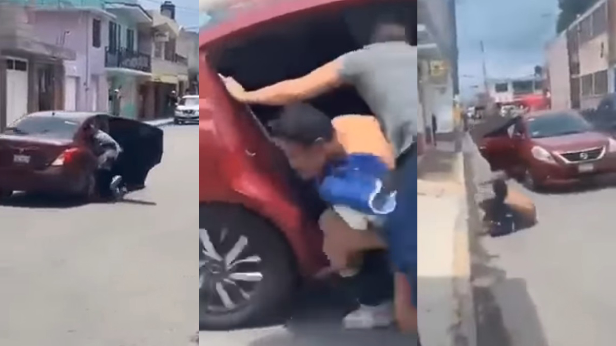 #Video Joven se arroja de auto en movimiento en Edomex para escapar de intento de secuestro