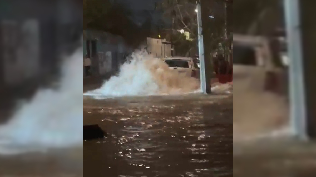 #Video Megafuga en Monterrey causa inundación en plena crisis de agua
