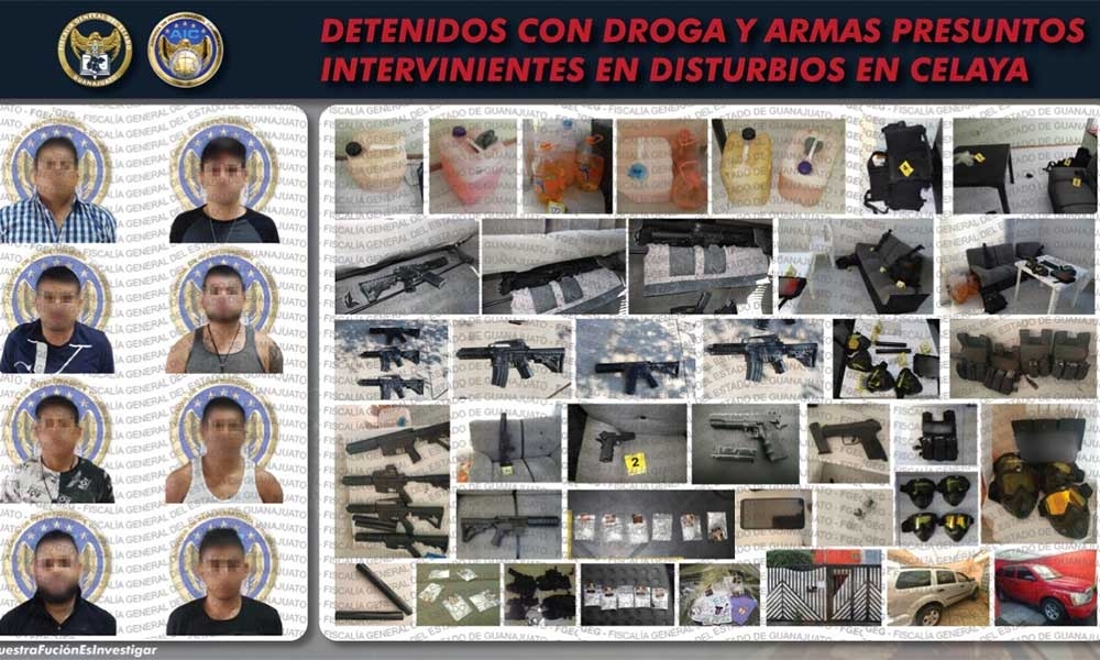 Detienen a ocho hombres por violencia en Guanajuato Detienen a ocho hombres por violencia en Guanajuato