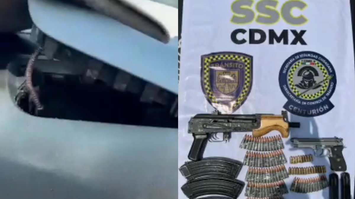 #Video Policías encuentran en Iztapalapa armas y droga en compartimento oculto en un auto