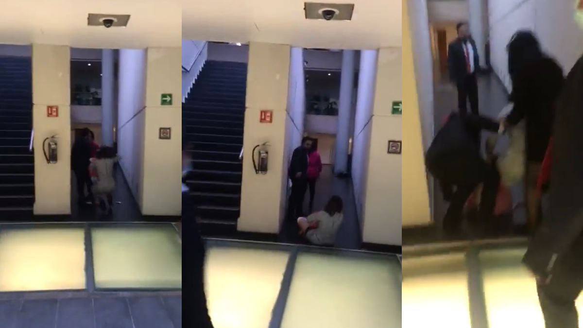 #Video Senadora por Morena agrede a presunta empleada de la Cámara Alta