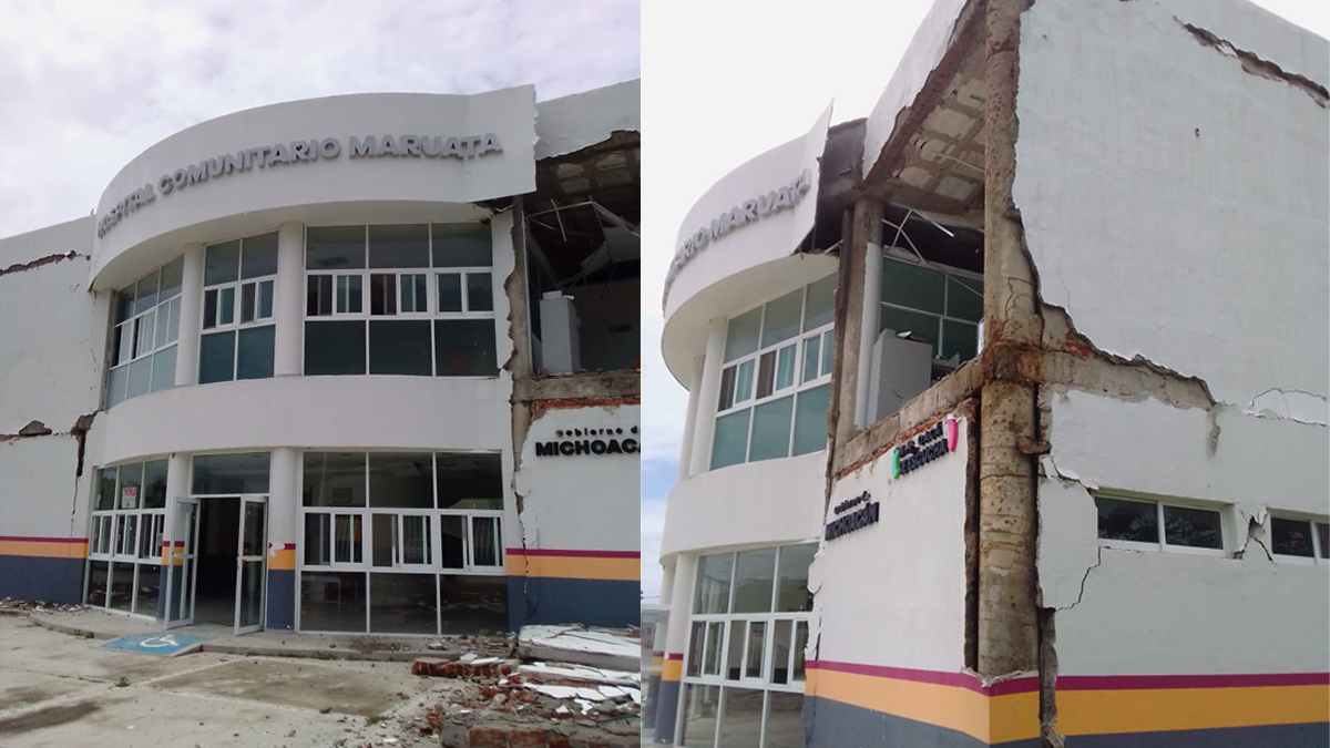 Sismo magnitud 7.7 en Michoacán deja grietas y daños en hospital, iglesias y negocios Sismo magnitud 7.7 en Michoacán deja grietas y daños en hospital, iglesias y negocios