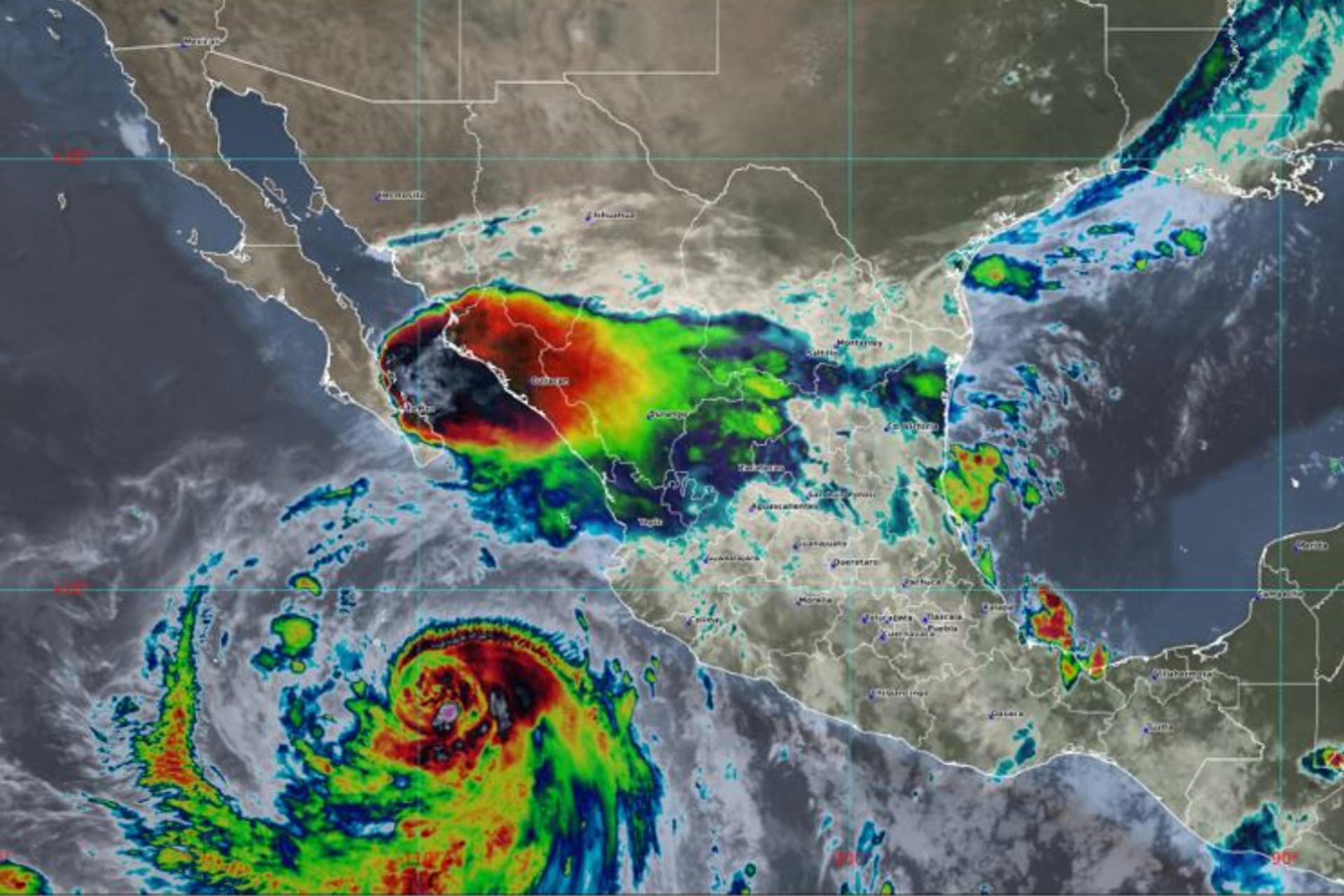 Huracán Kay mantendrá lluvias puntuales torrenciales en Baja California Sur y Sinaloa