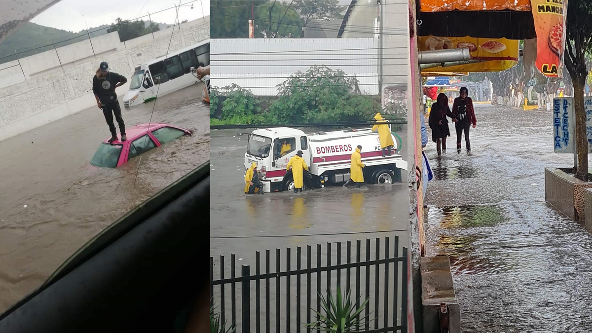 #Video Lluvias en Ecatepec provocan inundaciones y derrumbe de rocas en cerro