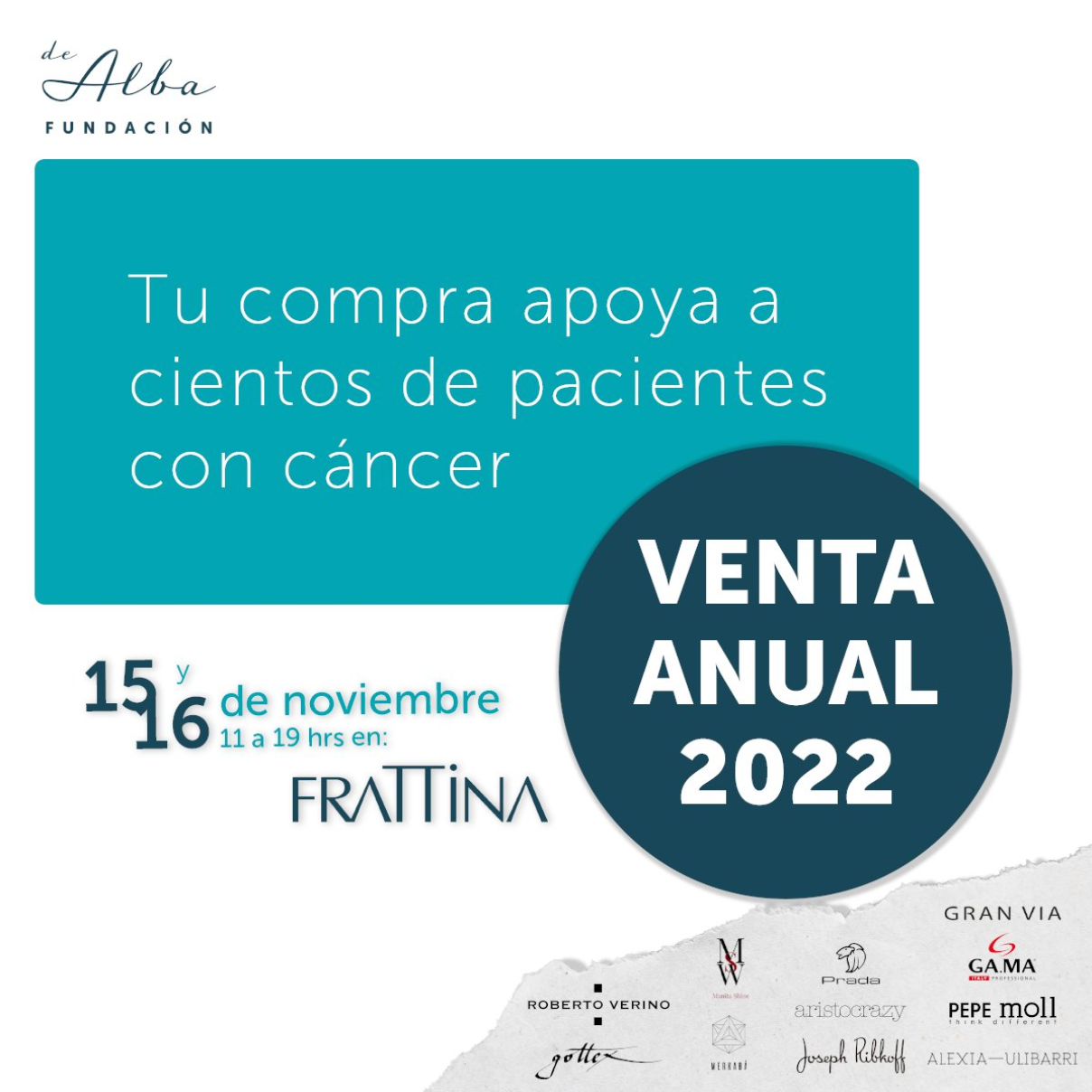 Venta a beneficio de pacientes con cáncer de la Fundación De Alba