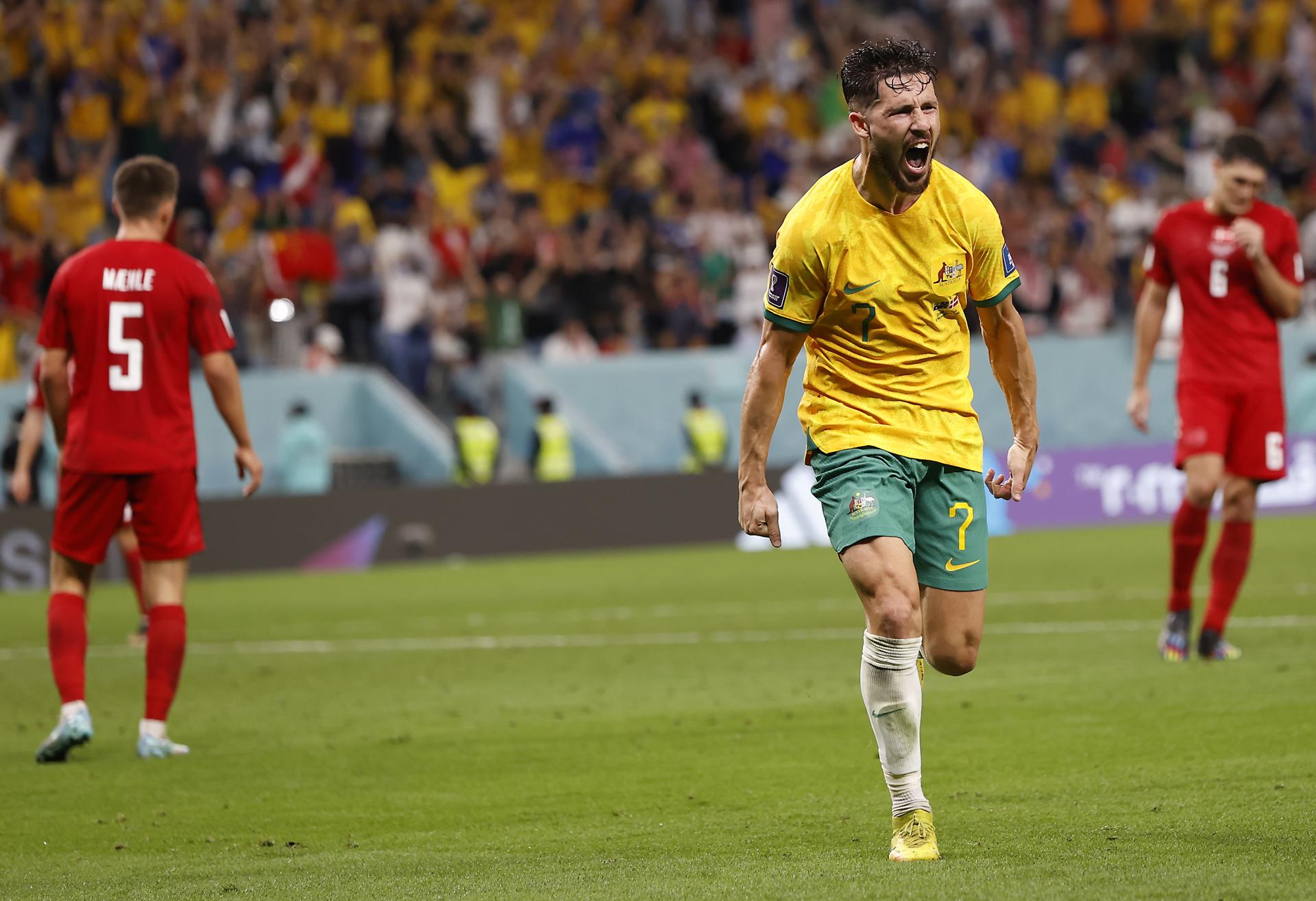Australia gana 1-0 a Dinamarca y avanza a octavos de Qatar 2022 Australia gana 1-0 a Dinamarca y avanza a octavos de Qatar 2022