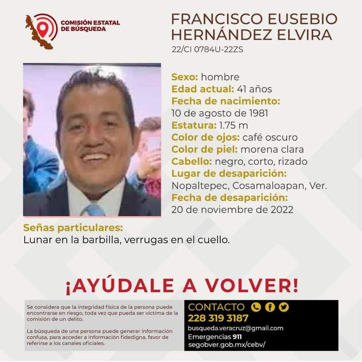 Reportan desaparición del periodista Francisco Hernández Elvira en Veracruz - reportan-desaparicion-del-periodista-francisco-hernandez-elvira-en-veracruz