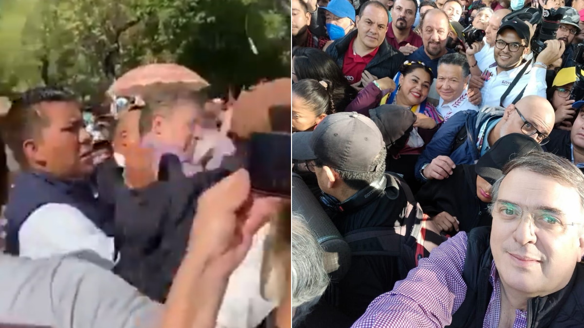 #Video Marcelo Ebrard sufre agresión durante marcha #Video Marcelo Ebrard sufre agresión durante marcha