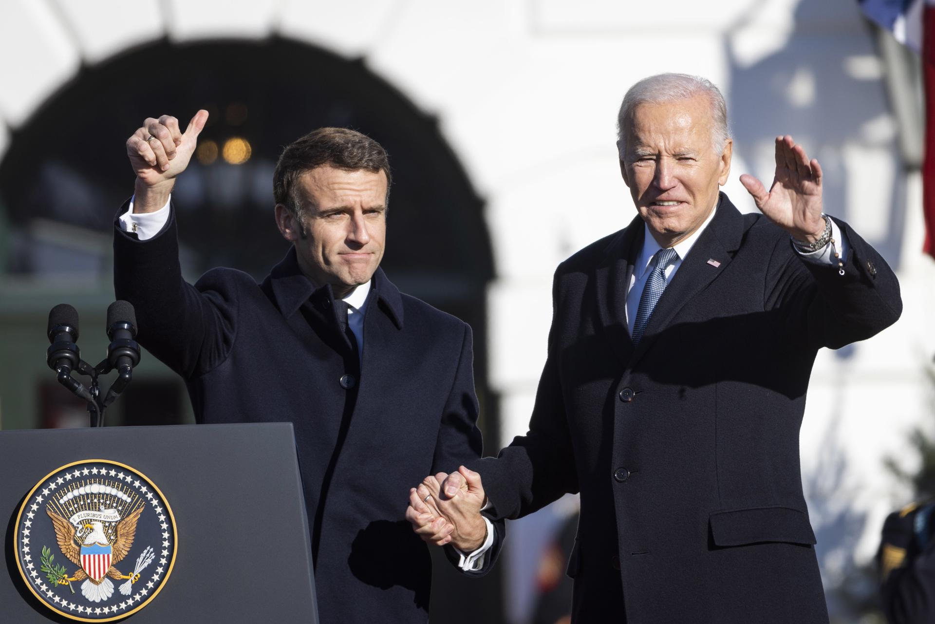 Biden y Macron subrayan su alianza frente a Putin al inicio de su reunión Biden y Macron subrayan su alianza frente a Putin al inicio de su reunión