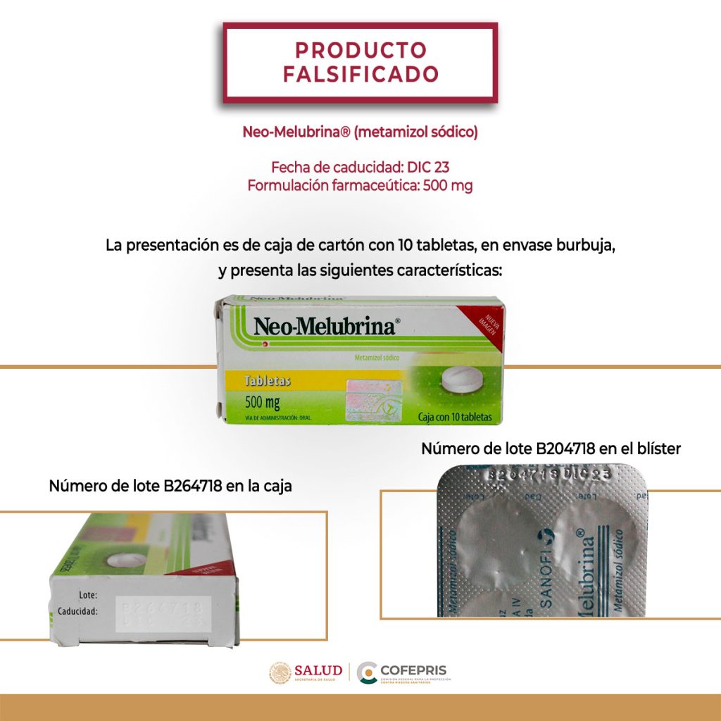 Cofepris alerta por falsificación de medicamentos y venta de fármaco sin autorización - neo-melumbrina-1024x1024