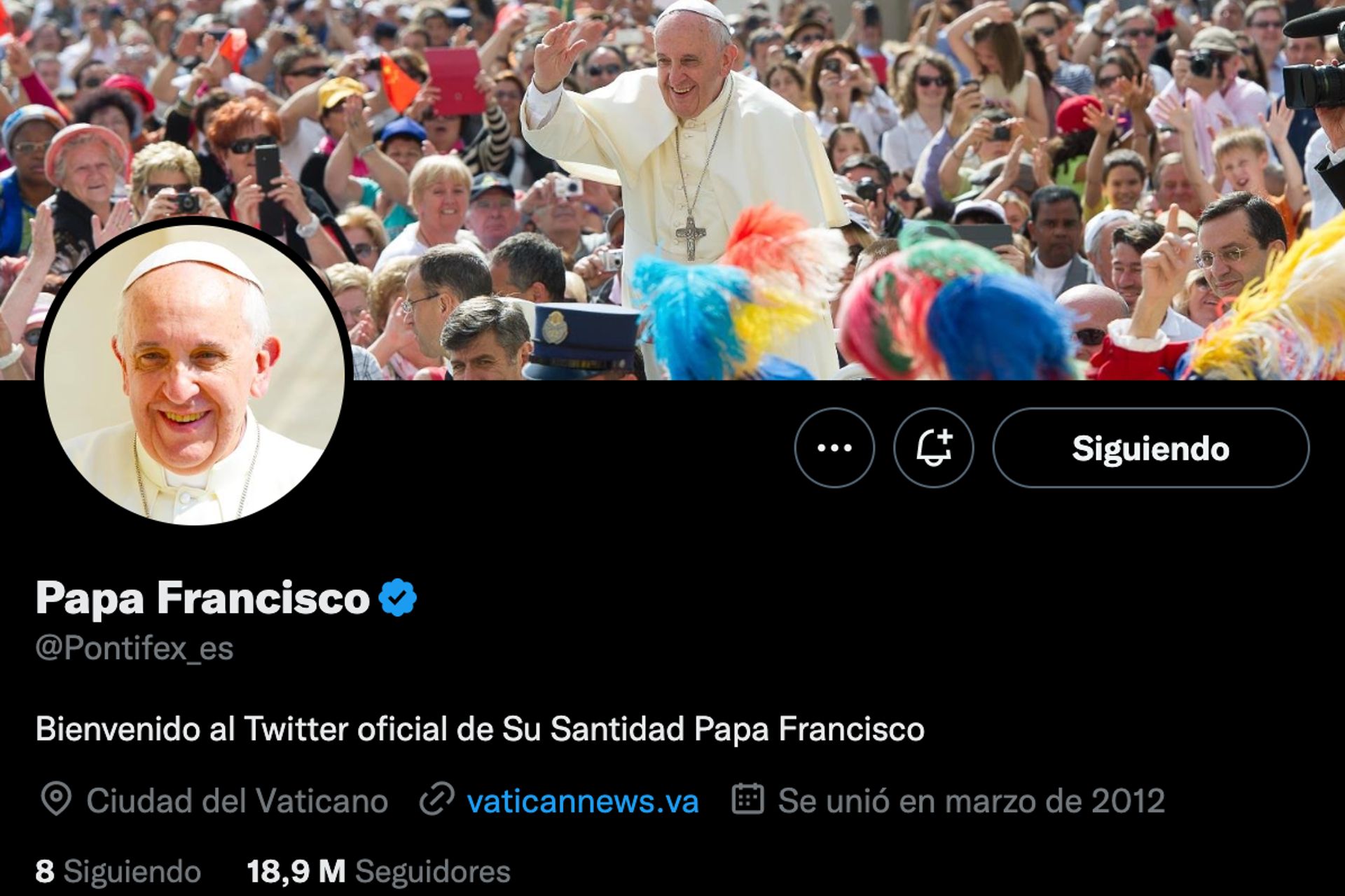 El papa cumple diez años en Twitter con más de 53 millones de seguidores
